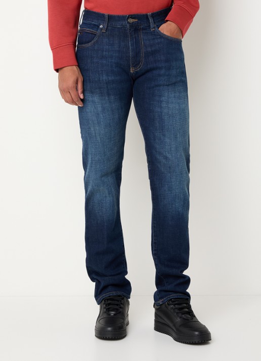 Armani Slim fit jeans met steekzakken - detail blauw
