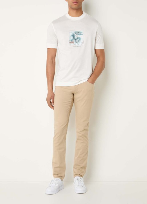 Armani Slim fit jeans met steekzakken - voorkant 2 beige