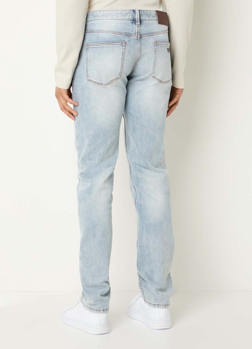 Armani Slim fit jeans met steekzakken - achterkant 3 lichtblauw