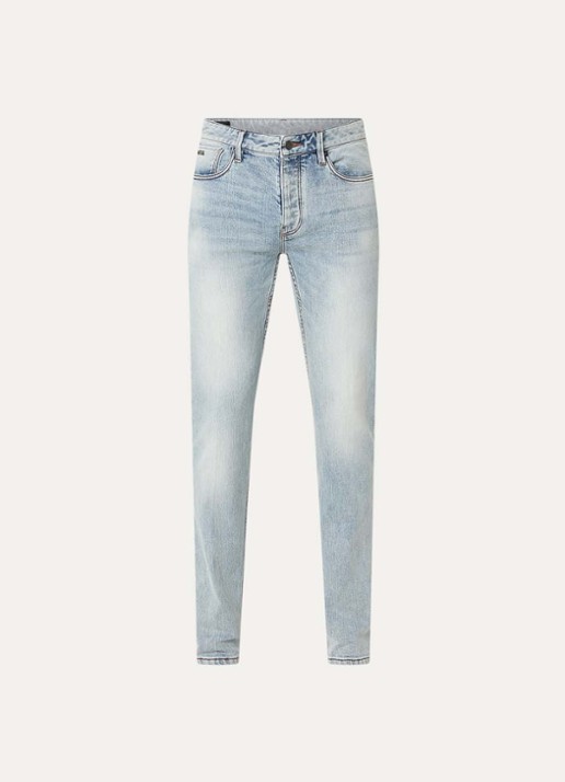 Armani Slim fit jeans met steekzakken - voorkant 4 lichtblauw