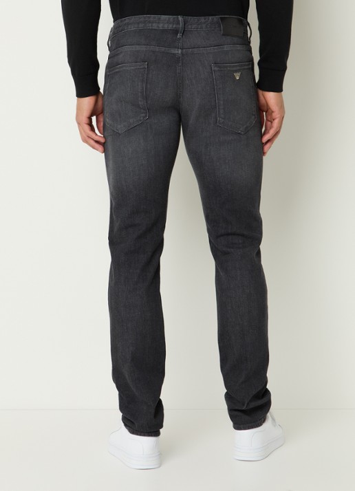 Armani Slim fit jeans met steekzakken - achterkant antraciet