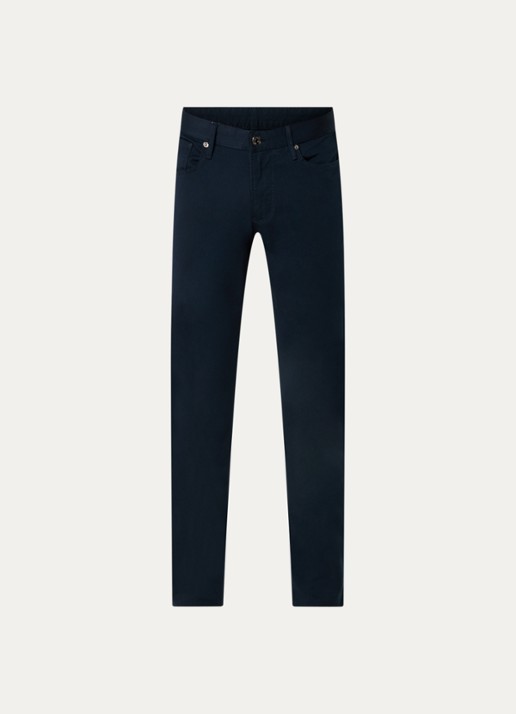 Armani Slim fit jeans met steekzakken - voorkant donkerblauw
