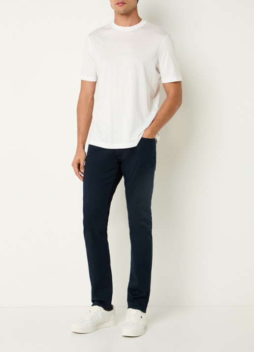 Armani Slim fit jeans met steekzakken - voorkant 2 donkerblauw