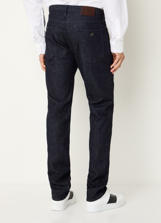 Armani Slim fit jeans met steekzakken - achterkant 5 donkerblauw