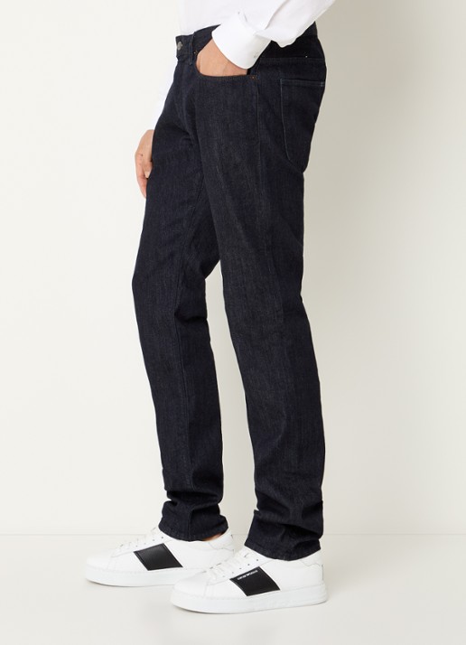 Armani Slim fit jeans met steekzakken - detail 4 donkerblauw