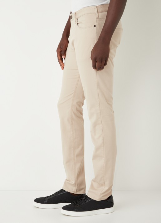 Armani Slim fit jeans met stretch en gekleurde wassing - detail 4 beige