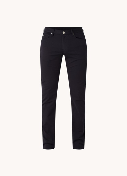 Armani Slim fit jeans met stretch en gekleurde wassing - voorkant donkerblauw