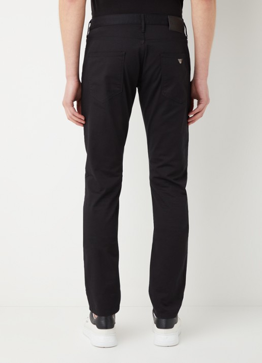 Armani Slim fit jeans met stretch en gekleurde wassing - achterkant zwart