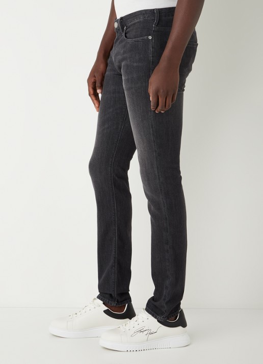 Armani Slim fit jeans met stretch - detail 4 antraciet