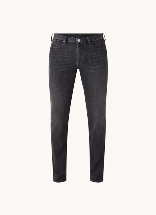 Armani Slim fit jeans met stretch - voorkant antraciet