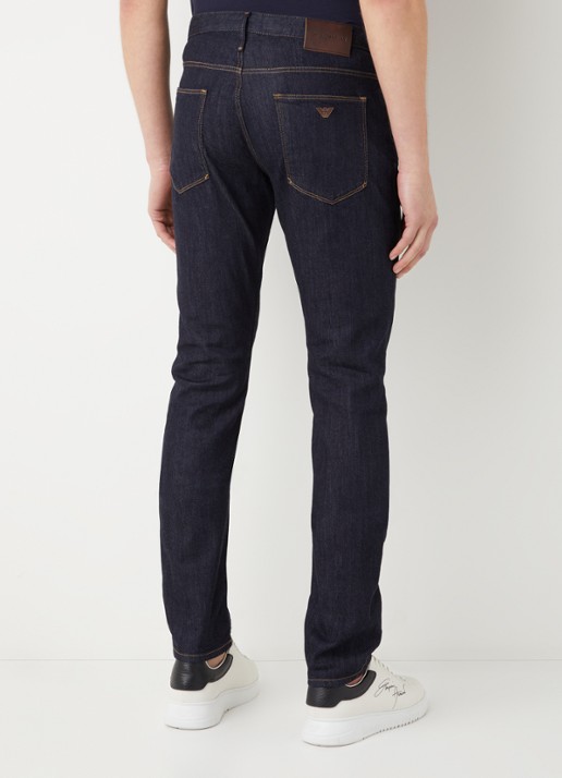 Armani Slim fit jeans met stretch - achterkant indigo