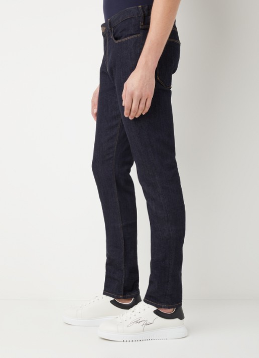 Armani Slim fit jeans met stretch - detail 5 indigo