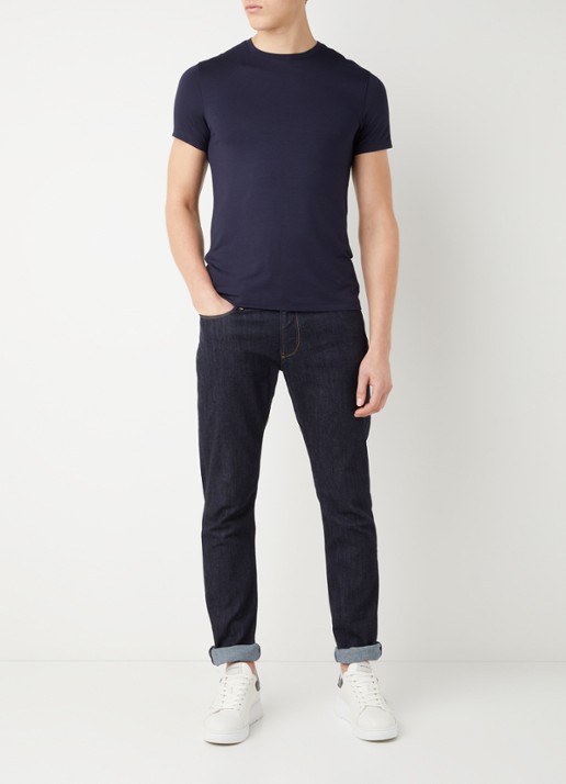 Armani Slim fit jeans met stretch - voorkant 3 indigo
