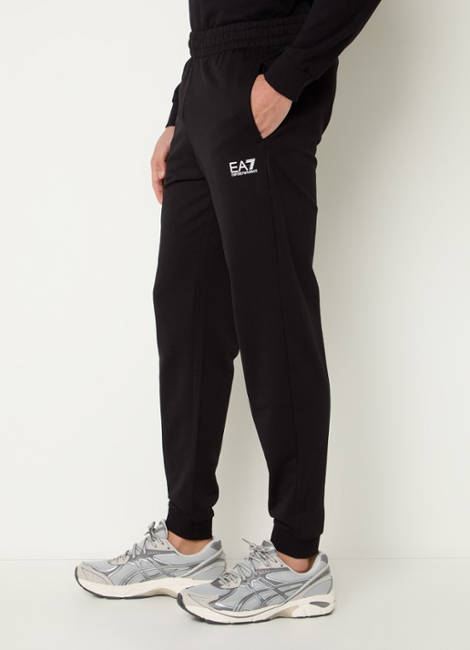 Armani Slim fit joggingbroek met logo en steekzakken - detail 5 zwart