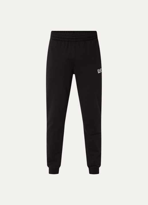 Armani Slim fit joggingbroek met logo en steekzakken - voorkant 2 zwart