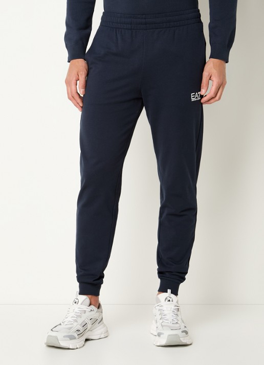 Armani Slim fit joggingbroek met logo en steekzakken - detail 2 donkerblauw