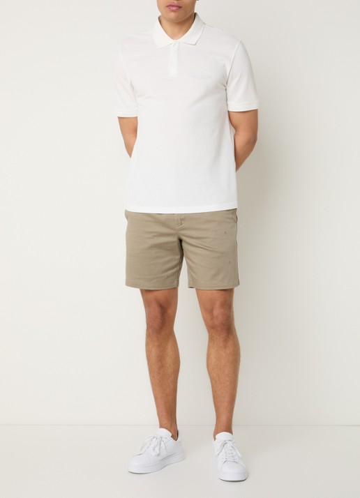 Armani Slim fit korte broek met steekzakken - voorkant 2 khaki