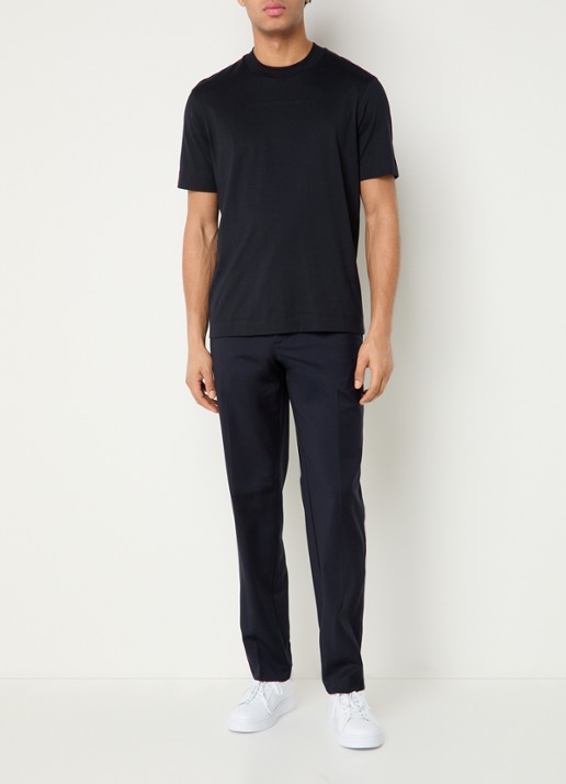 Armani Slim fit pantalon met steekzakken - voorkant 5 donkerblauw