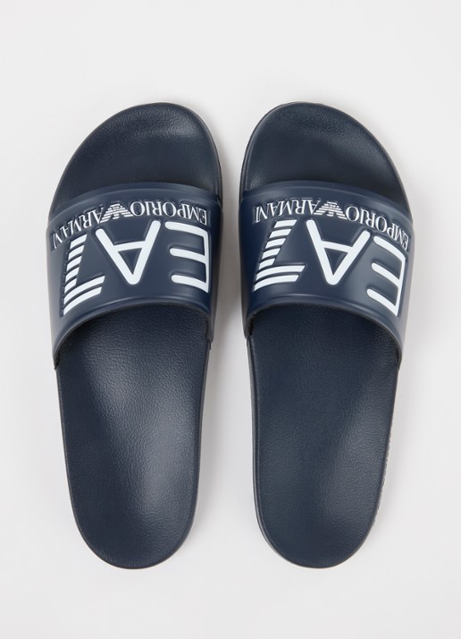 Armani Slipper met logo - detail 4 donkerblauw