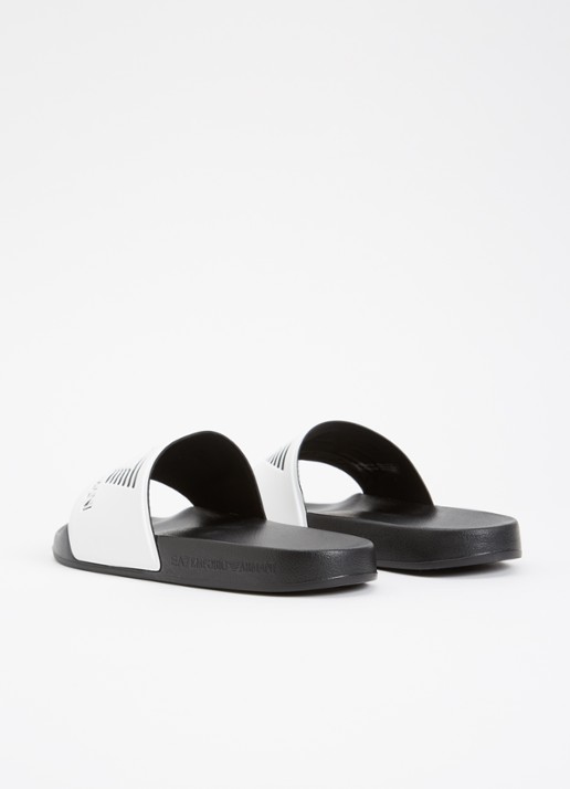 Armani Slipper met logo - achterkant 2 gebroken wit