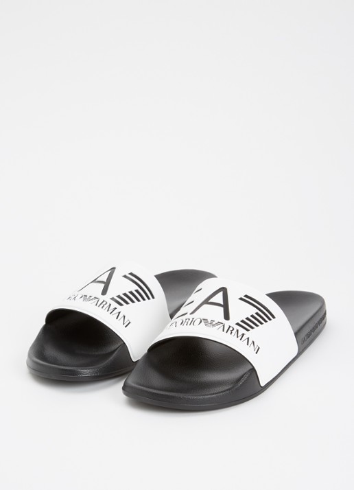 Armani Slipper met logo - detail 3 gebroken wit