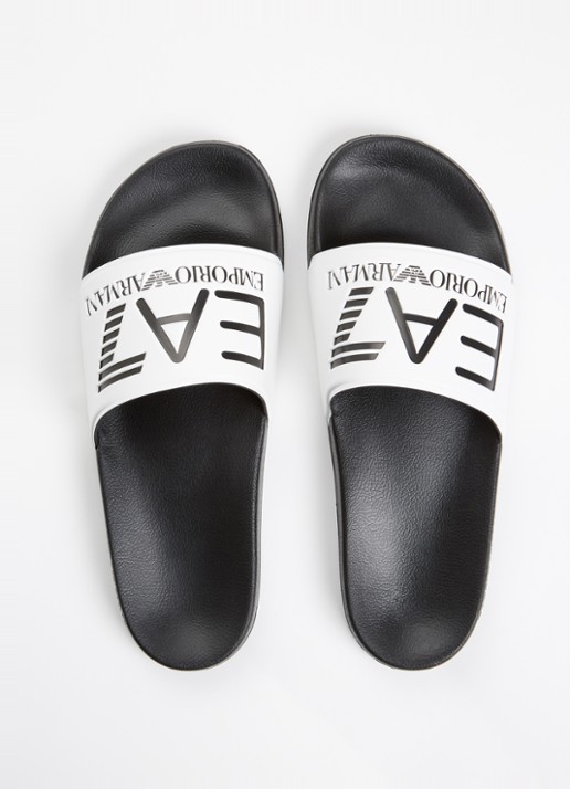 Armani Slipper met logo - detail 4 gebroken wit