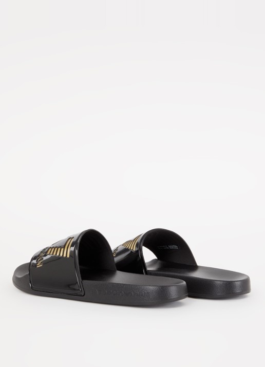 Armani Slipper met logo - achterkant diepzwart