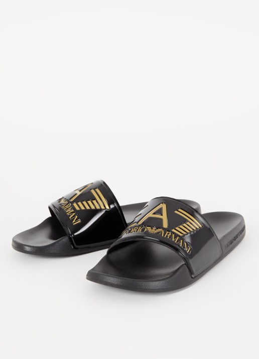 Armani Slipper met logo - detail 3 diepzwart