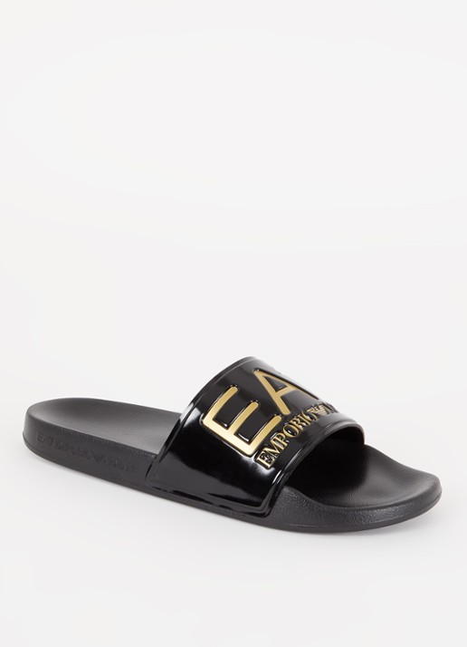 Armani Slipper met logo - voorkant 2 diepzwart