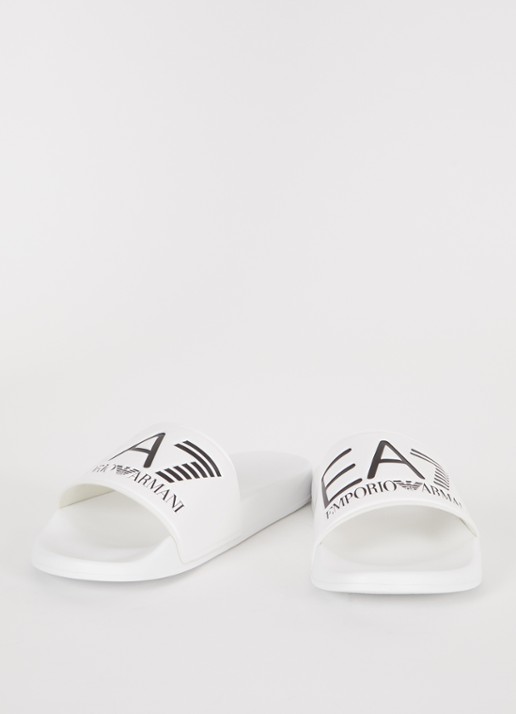 Armani Slipper met logo - detail 3 wit