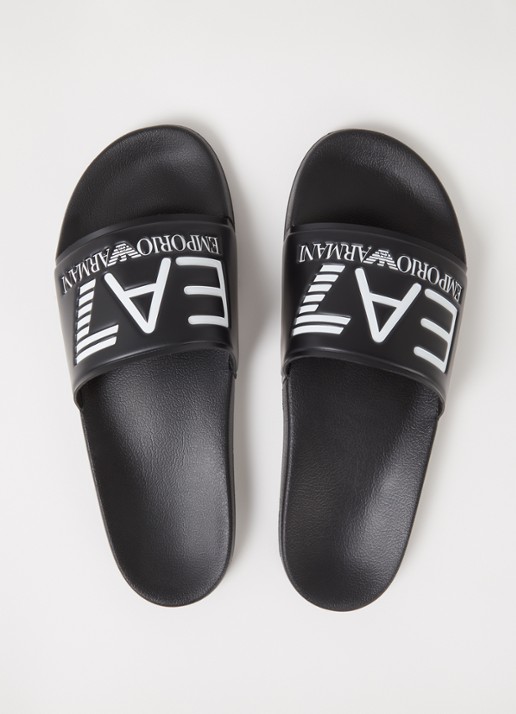 Armani Slipper met logo - detail 5 zwart