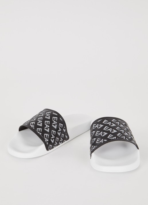 Armani Slipper met logo - detail 3 zwart