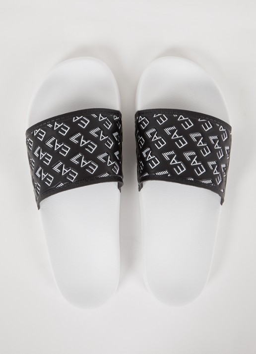 Armani Slipper met logo - detail 4 zwart
