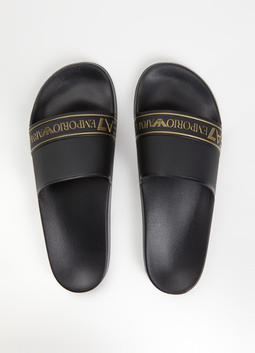 Armani Slipper met logo - detail 2 zwart