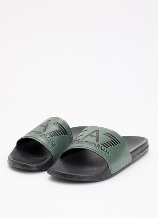Armani Slipper met logo - detail 2 groen