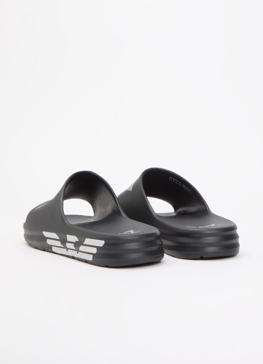 Armani Slipper met logo - achterkant 4 zwart