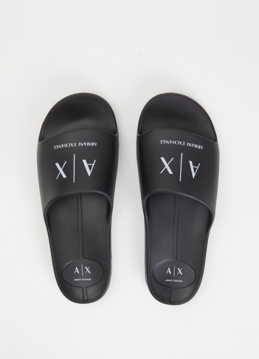 Armani Slipper met logo - detail 3 zwart