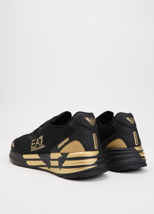 Armani Sneaker met gebreid bovenwerk - achterkant zwart