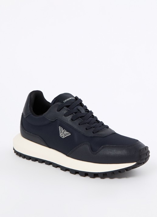 Armani Sneaker met kalfsleren details en logo