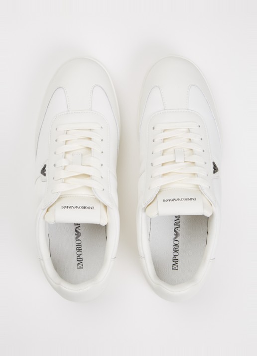 Armani Sneaker met leren details - detail 3 wit