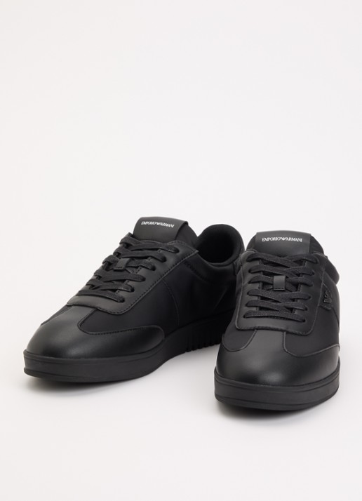 Armani Sneaker met leren details - detail zwart