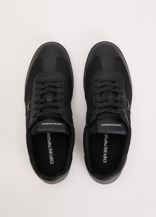 Armani Sneaker met leren details - detail 2 zwart