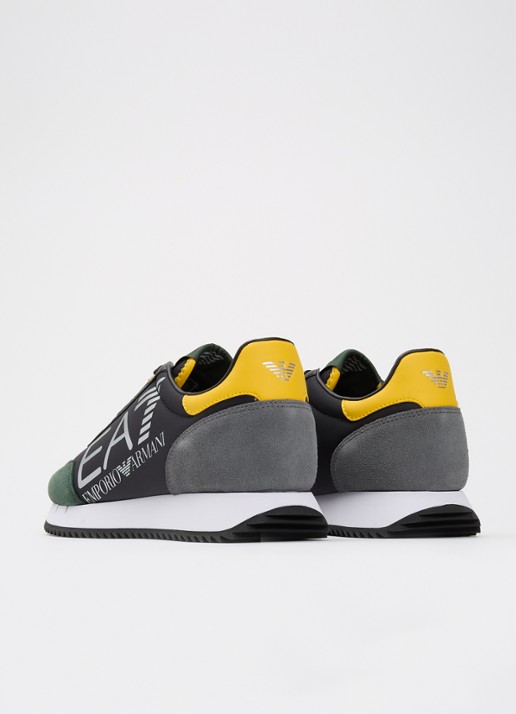 Armani Sneaker met logo en suède details - achterkant 5 groen