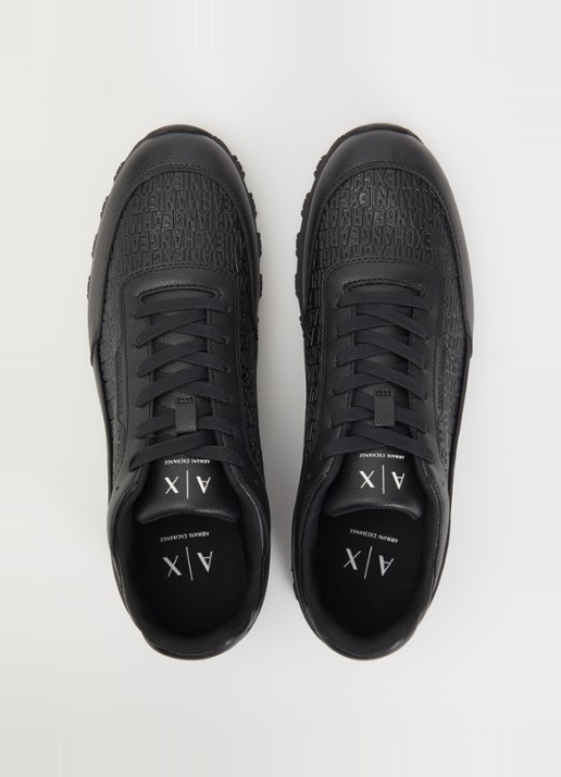 Armani Sneaker met logoprint - detail 3 zwart
