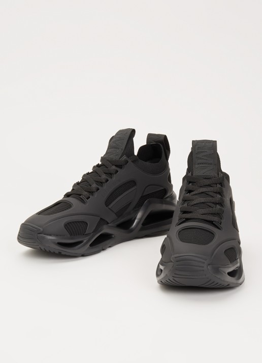 Armani Sneaker met mesh details en logo - detail 3 zwart