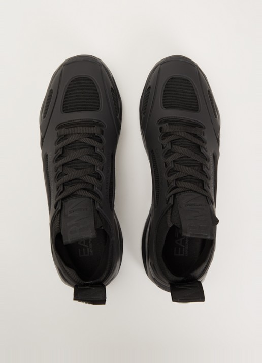 Armani Sneaker met mesh details en logo - detail 4 zwart