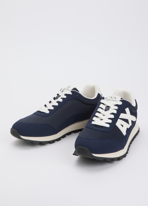Armani Sneaker met mesh details en logo - detail 3 donkerblauw