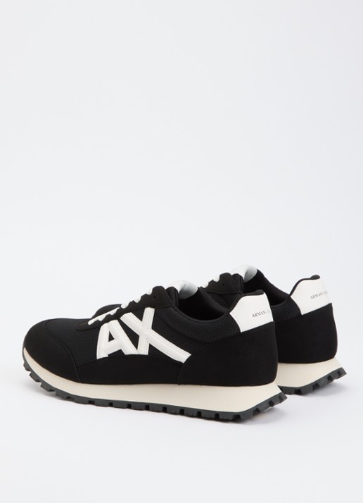 Armani Sneaker met mesh details en logo - achterkant 4 zwart