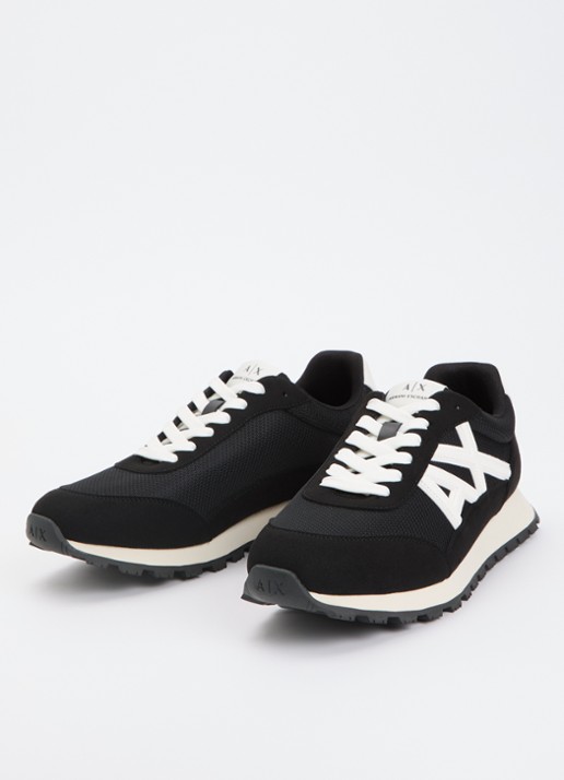 Armani Sneaker met mesh details en logo - detail zwart