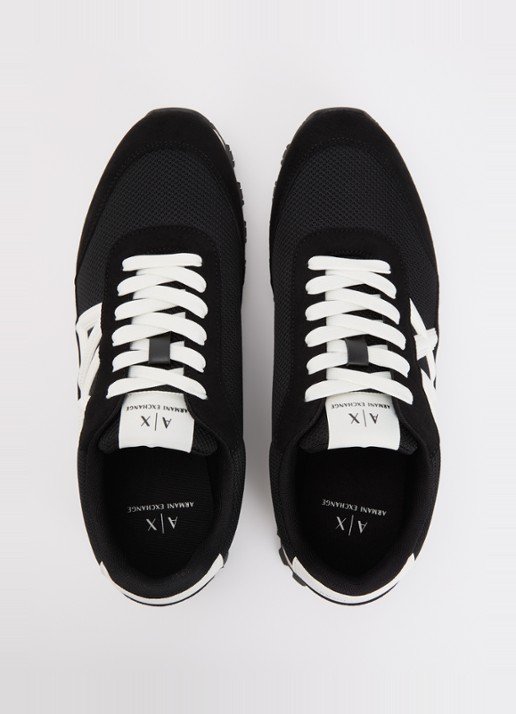 Armani Sneaker met mesh details en logo - detail 2 zwart